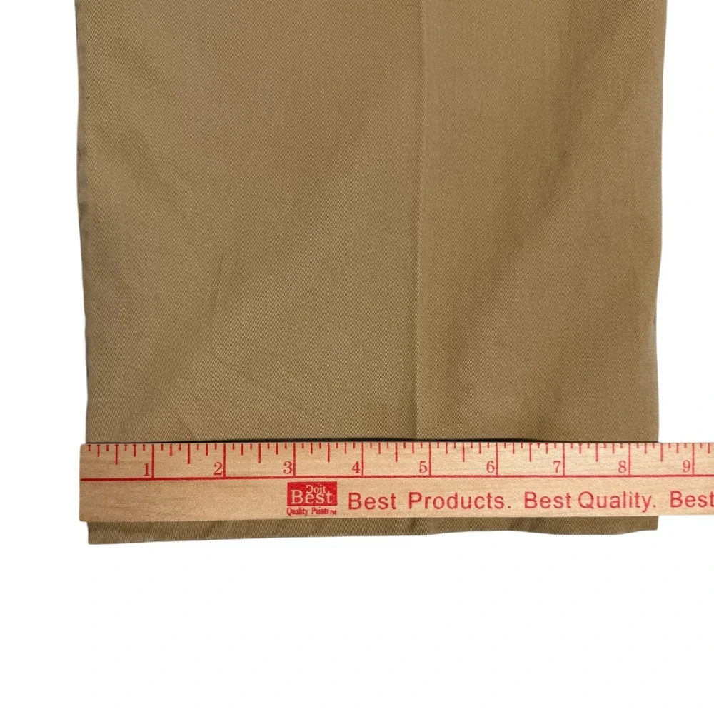Linea Uomo LU Mens Khaki Pants W38 L32 Stretch Flat Front Camel Chino 36x29.5